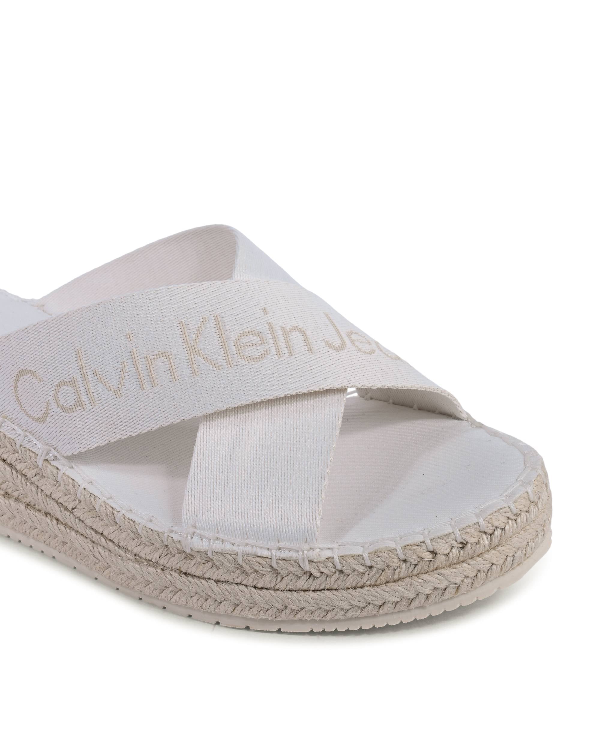 Calvin Klein - Sandalias de cuña para mujer, color blanco, YW0YW013640K4