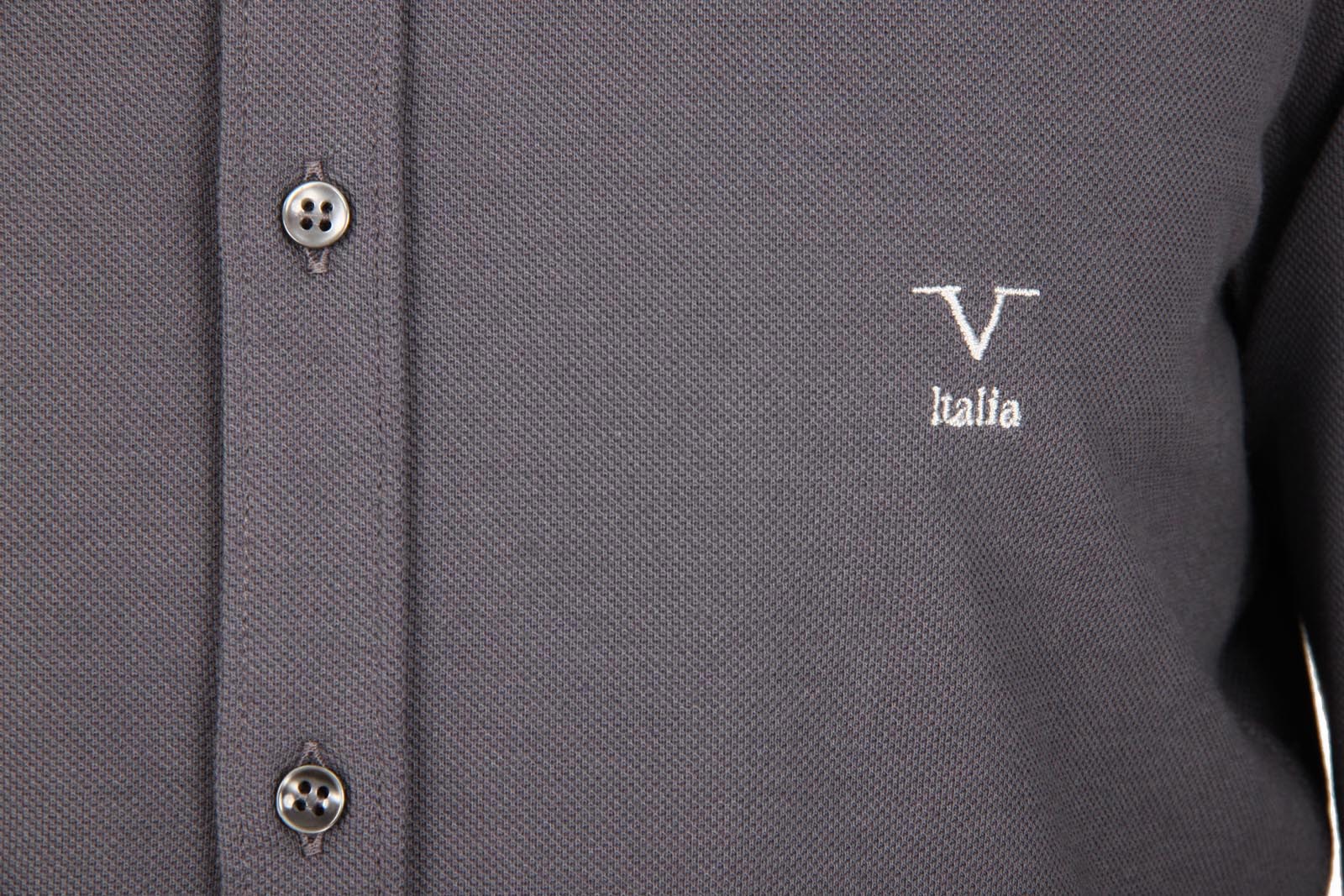 Camisa de manga larga para hombre V 1969 Italia Paris Piquet Grigio