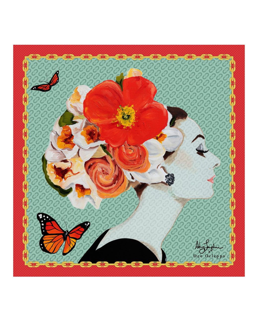 Bufanda de seda italiana Dee X Ashley Longshore