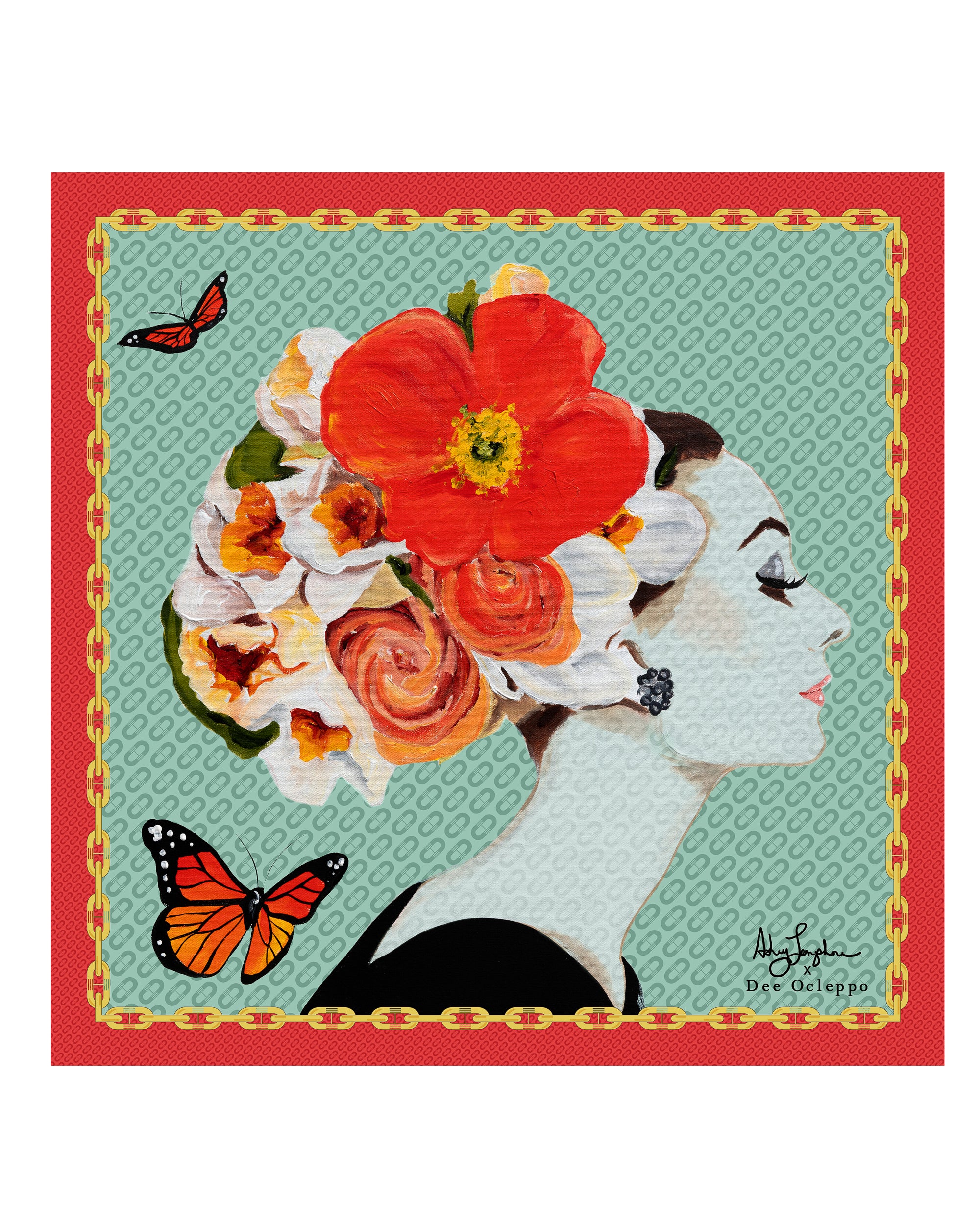 Bufanda de seda italiana Dee X Ashley Longshore
