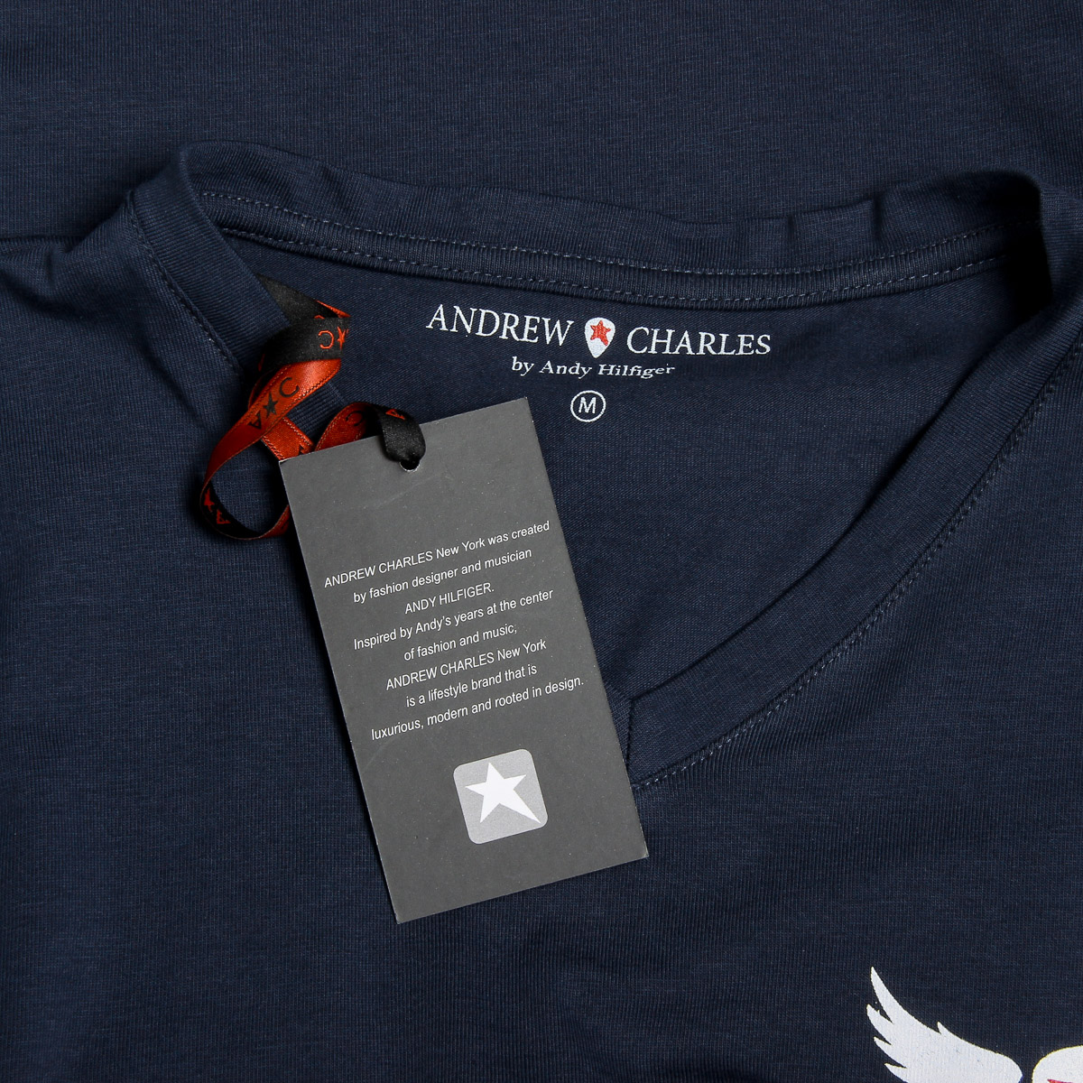 Camiseta Andrew Charles para hombre, manga corta, cuello en V, azul, KENAN