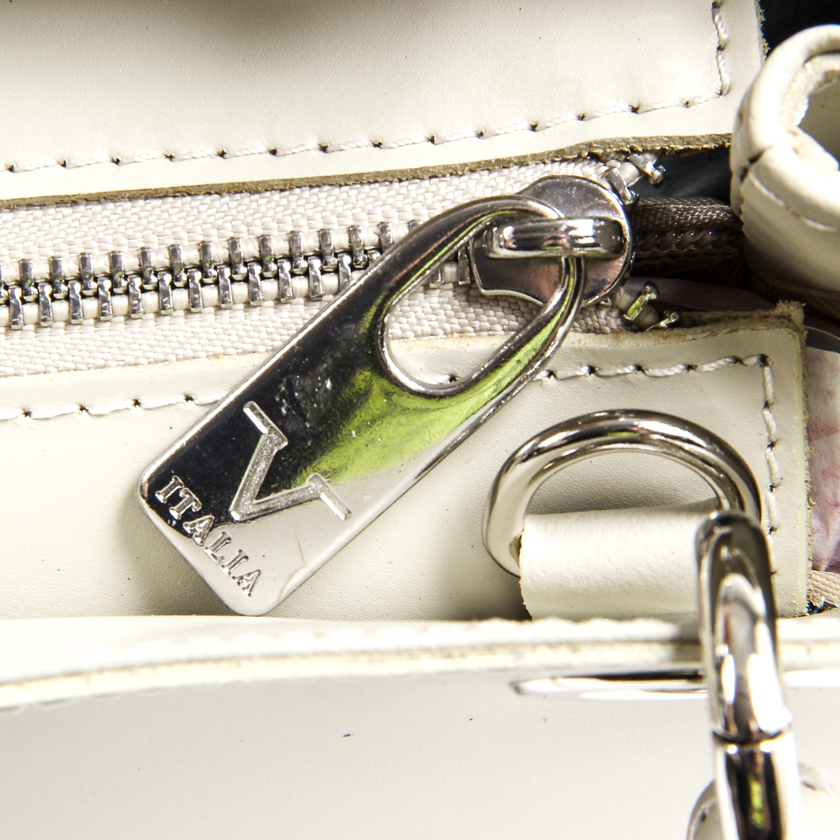 Bolso de mano para mujer V 1969 Italia V004-S RUGA CREMA