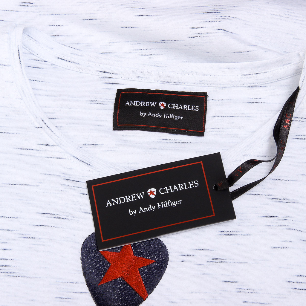 Andrew Charles Mens T-Shirt Short Sleeves Round Neck White JACK
