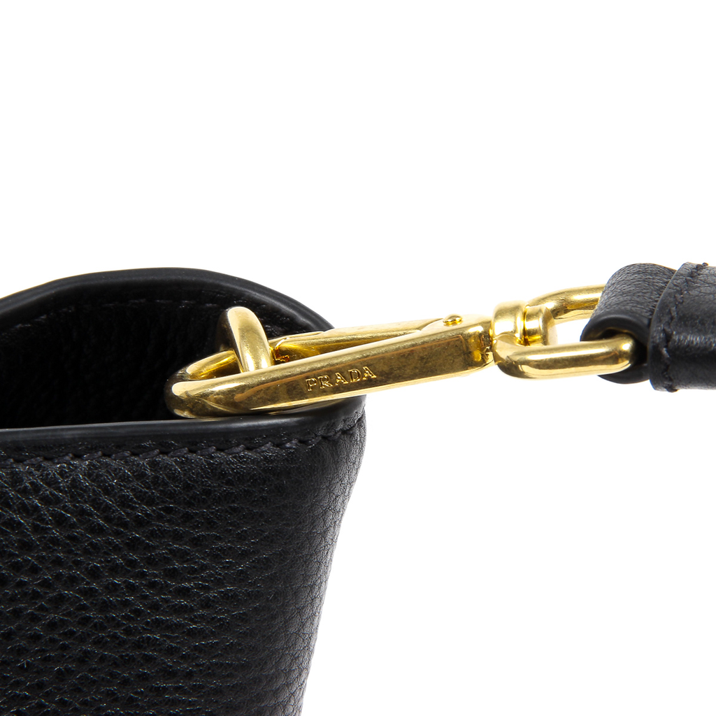 Bolso shopper Prada Vitello Phenix de piel negro