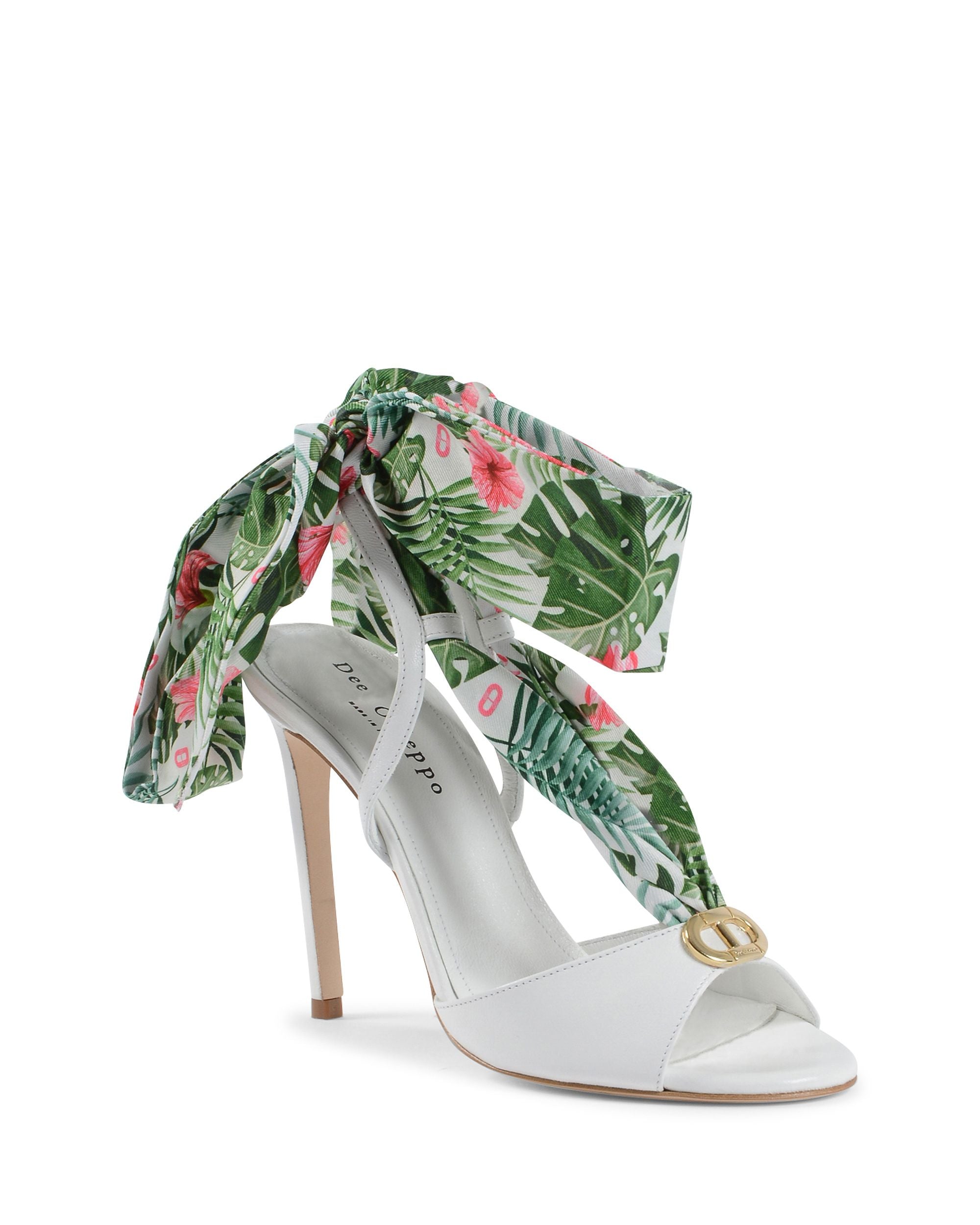 Tacón estampado de seda Evelyn