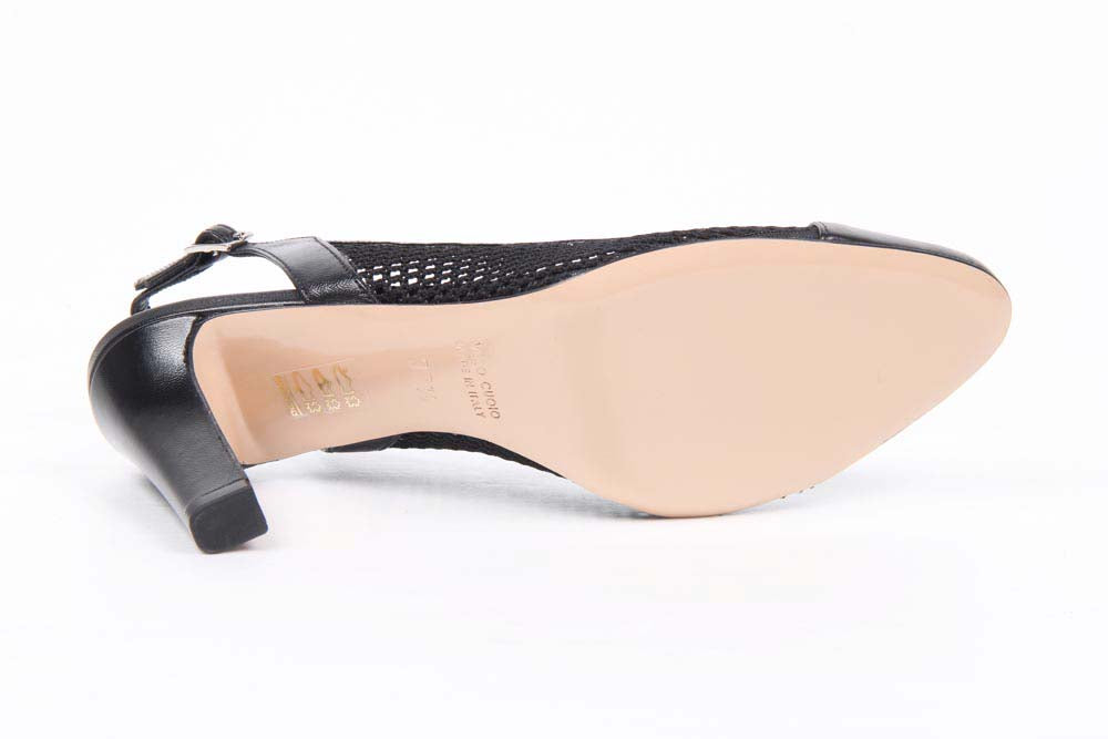 V 1969 Italia Zapatos de tacón con tira trasera para mujer 5512 LAU85 TES RETE NEW RODI NERO