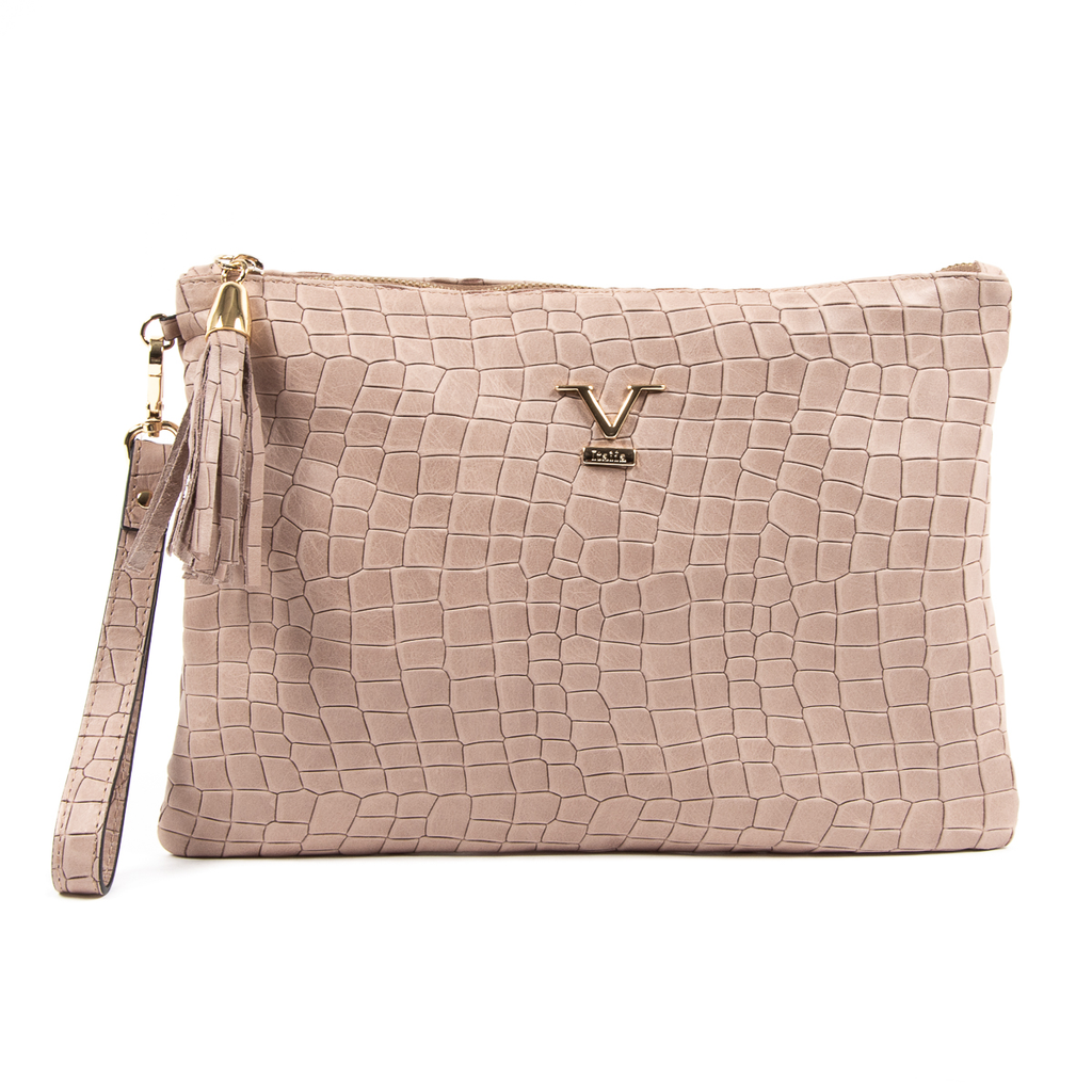 Bolso de mano para mujer V 1969 Italia color rosa lima