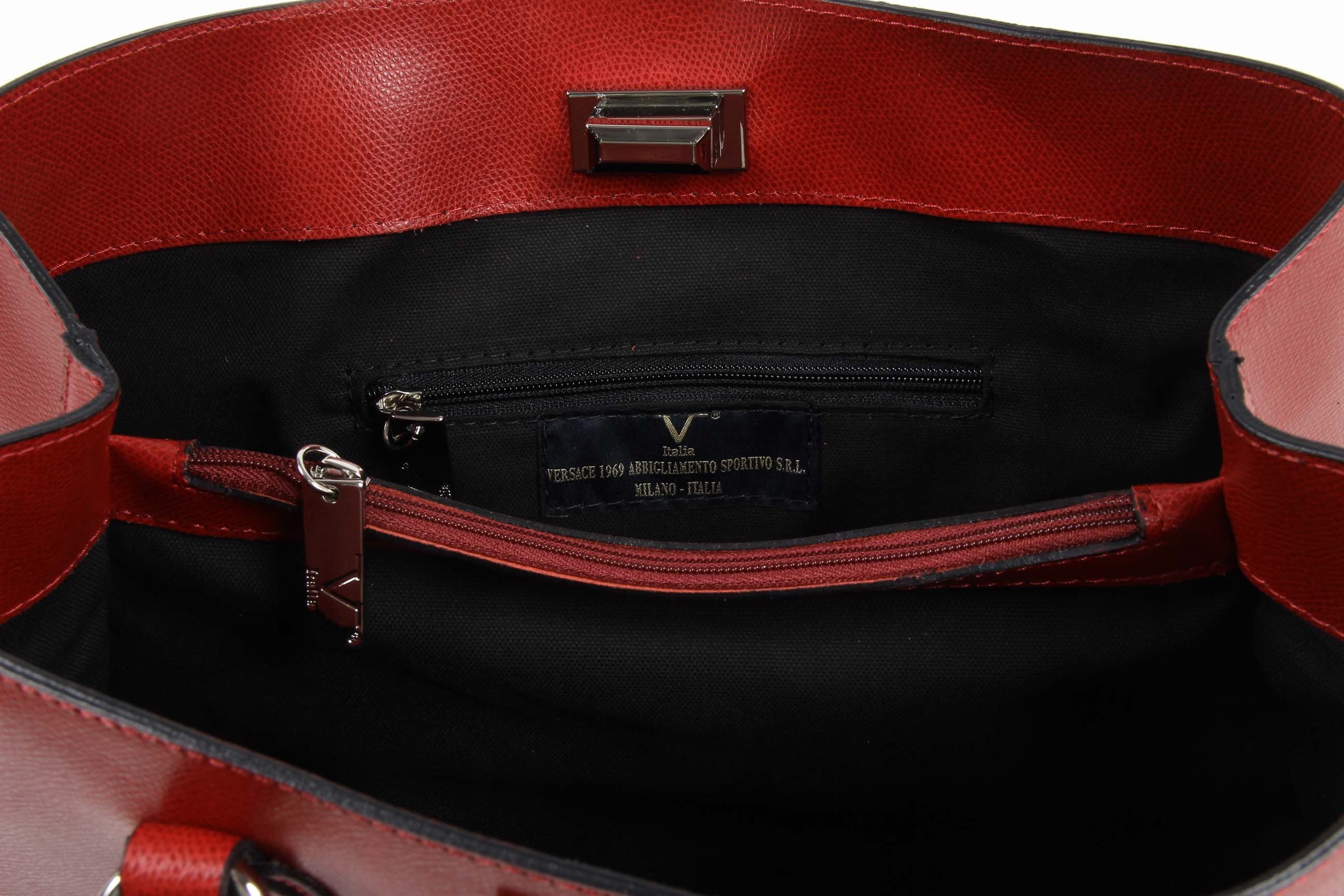 Bolso de mano para mujer V 1969 Italia V013-S SAFFIANO ROJO