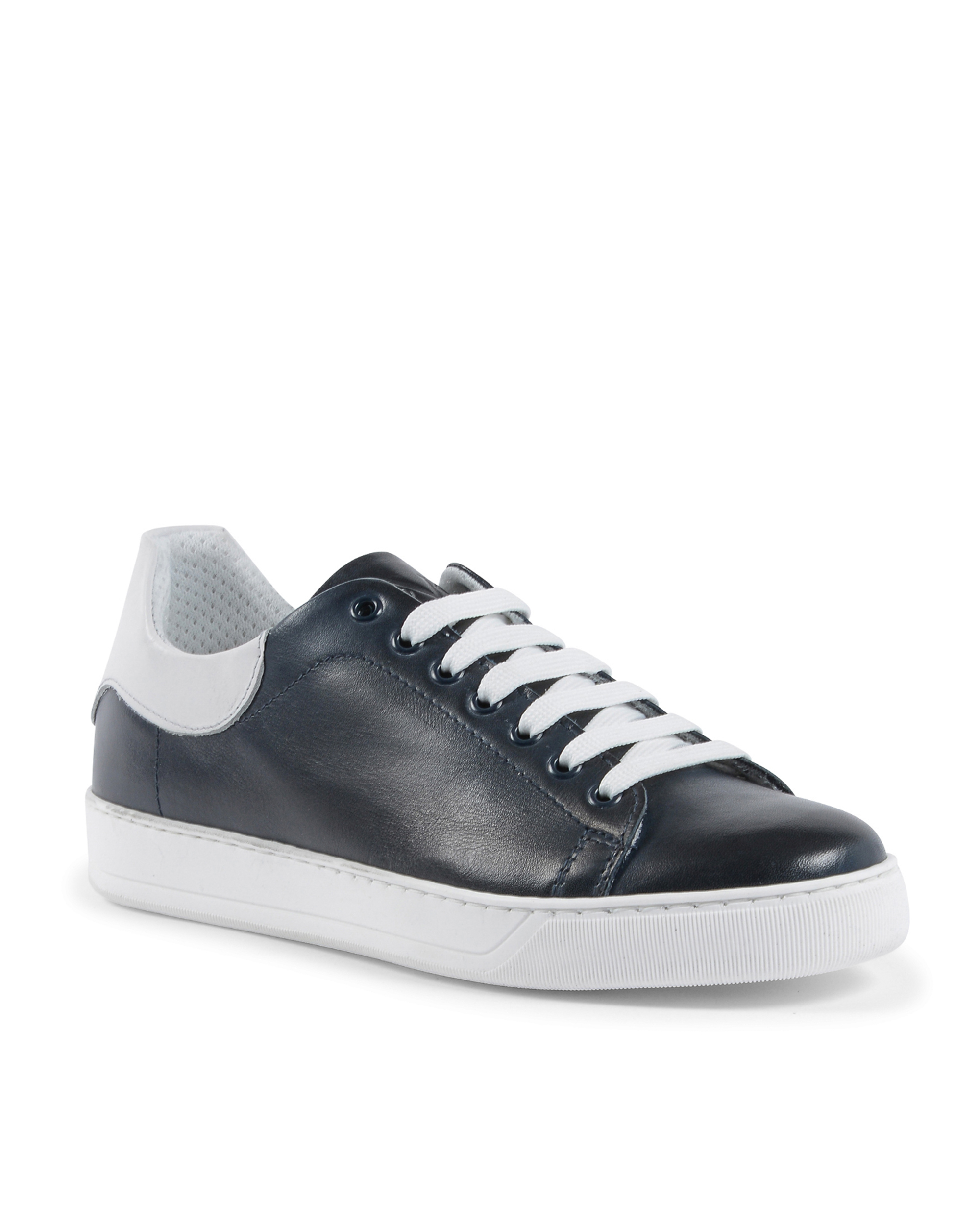 19V69 Italia Mens Sneaker Blue White 2120 CRUST BLU PELLE BIANCO