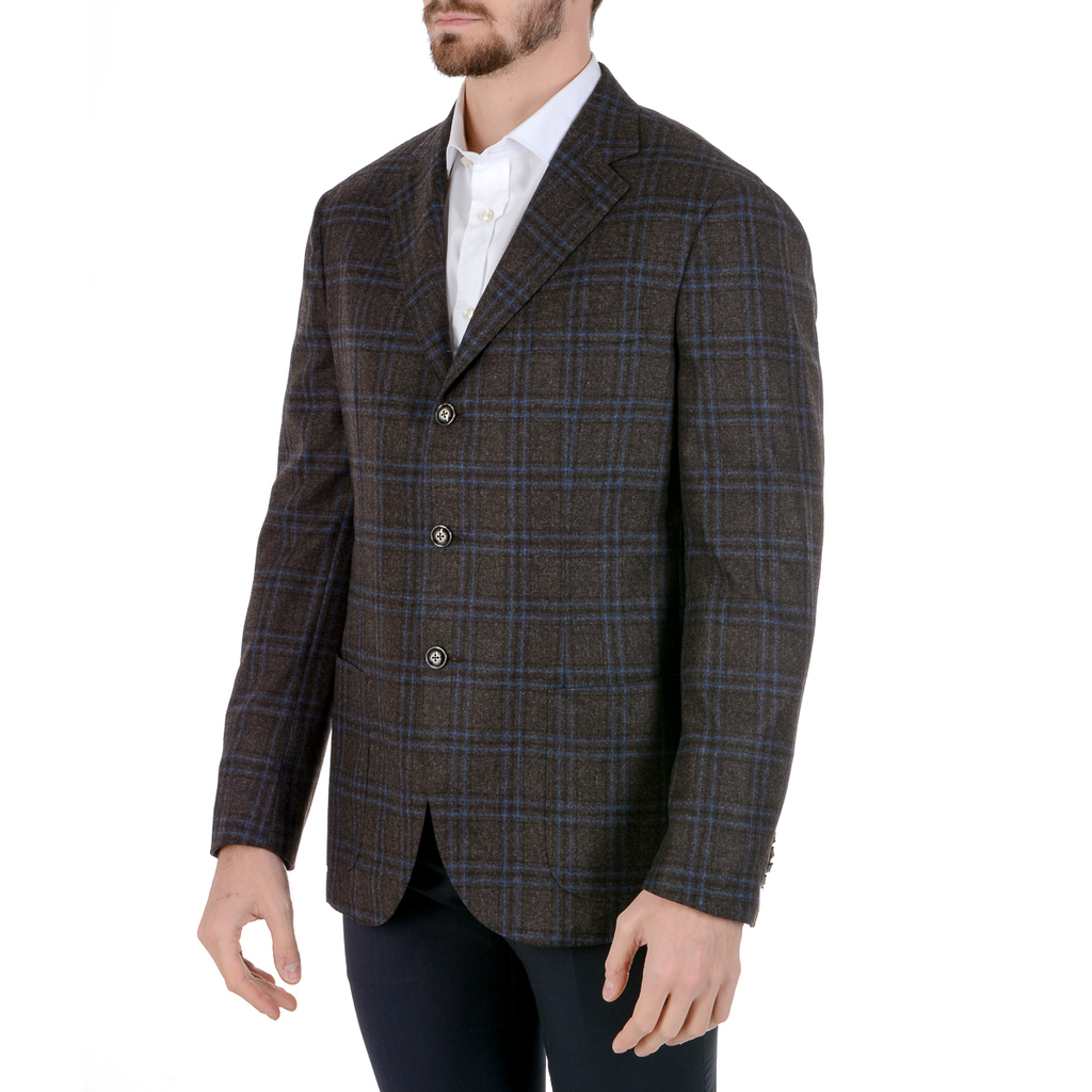 Chaqueta Barba Napoli para hombre de manga larga a cuadros