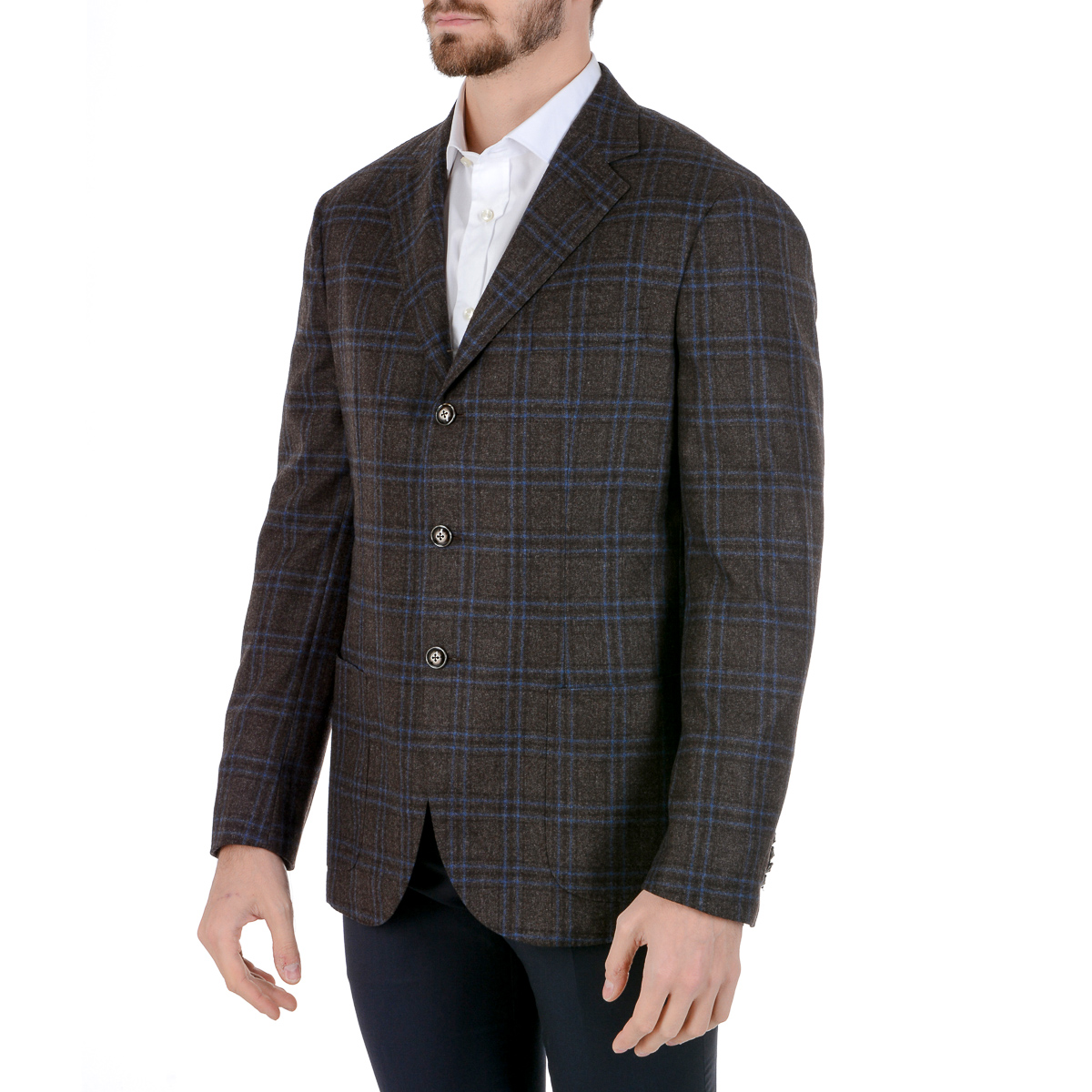 Chaqueta Barba Napoli para hombre de manga larga a cuadros