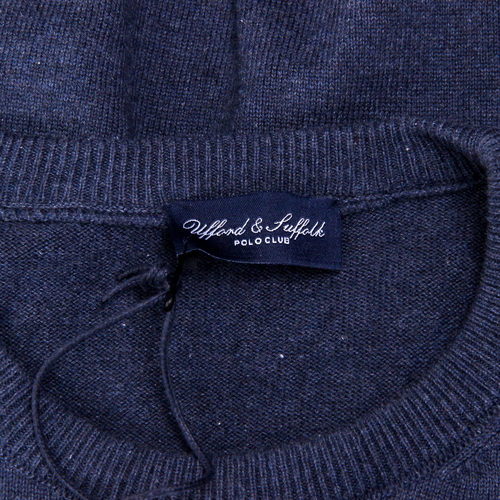 Suéter de hombre Ufford & Suffolk Polo Club de manga larga y cuello redondo PULLRUS100 AZUL OSCURO