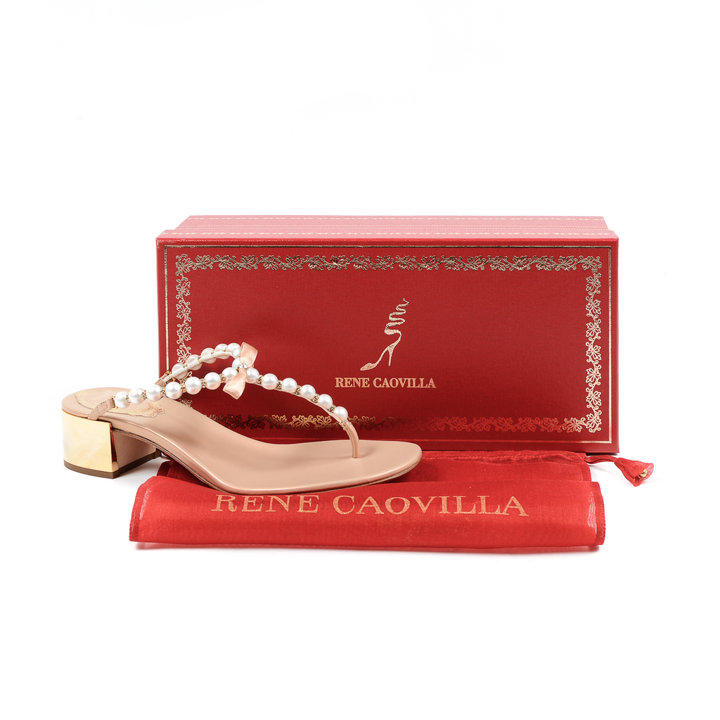 Rene Caovilla by The Blonde Salad Womens Thong Pink PEARL