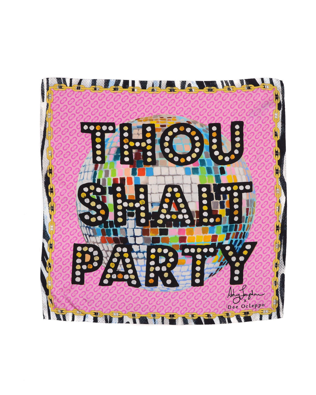 Bufanda de seda de fiesta "Thou Shalt" de Dee X Ashley Longshore