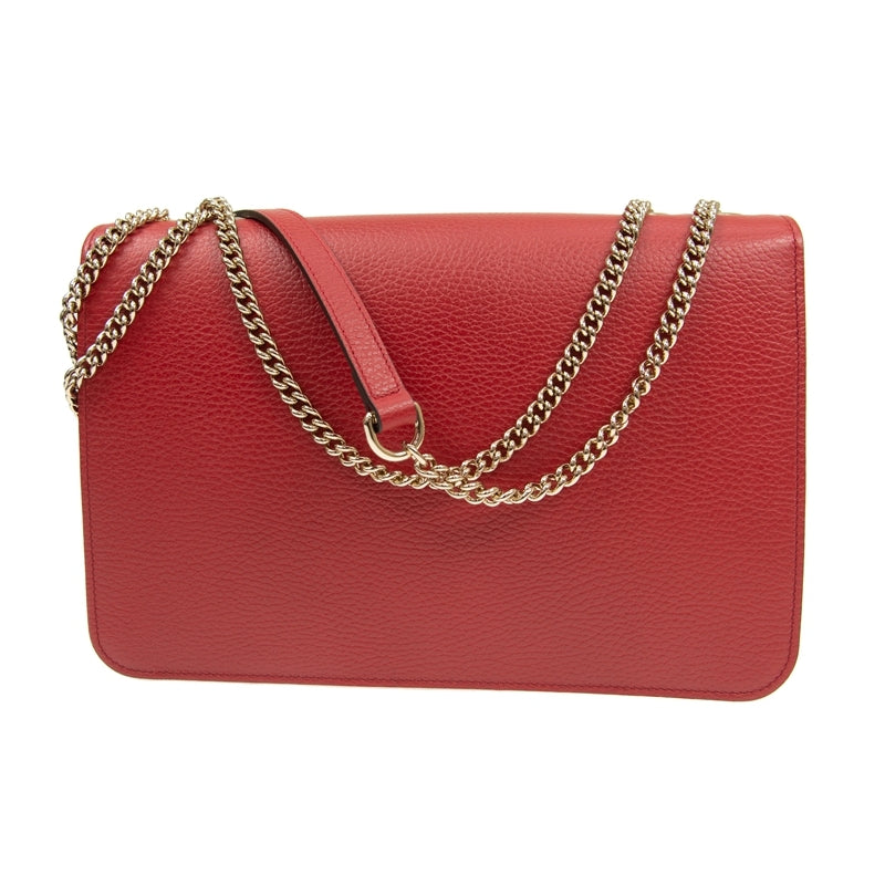 Bolso Gucci de piel entrelazada con cadena roja