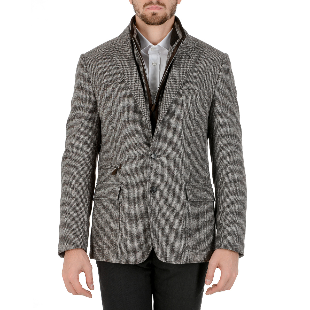 Corneliani Mens Jacket Long Sleeves Grey