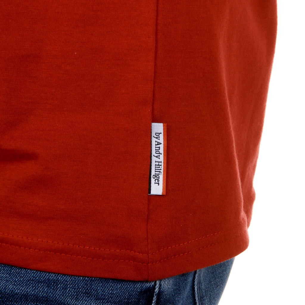 Camiseta Andrew Charles para hombre, manga corta, cuello redondo, roja, KEITA