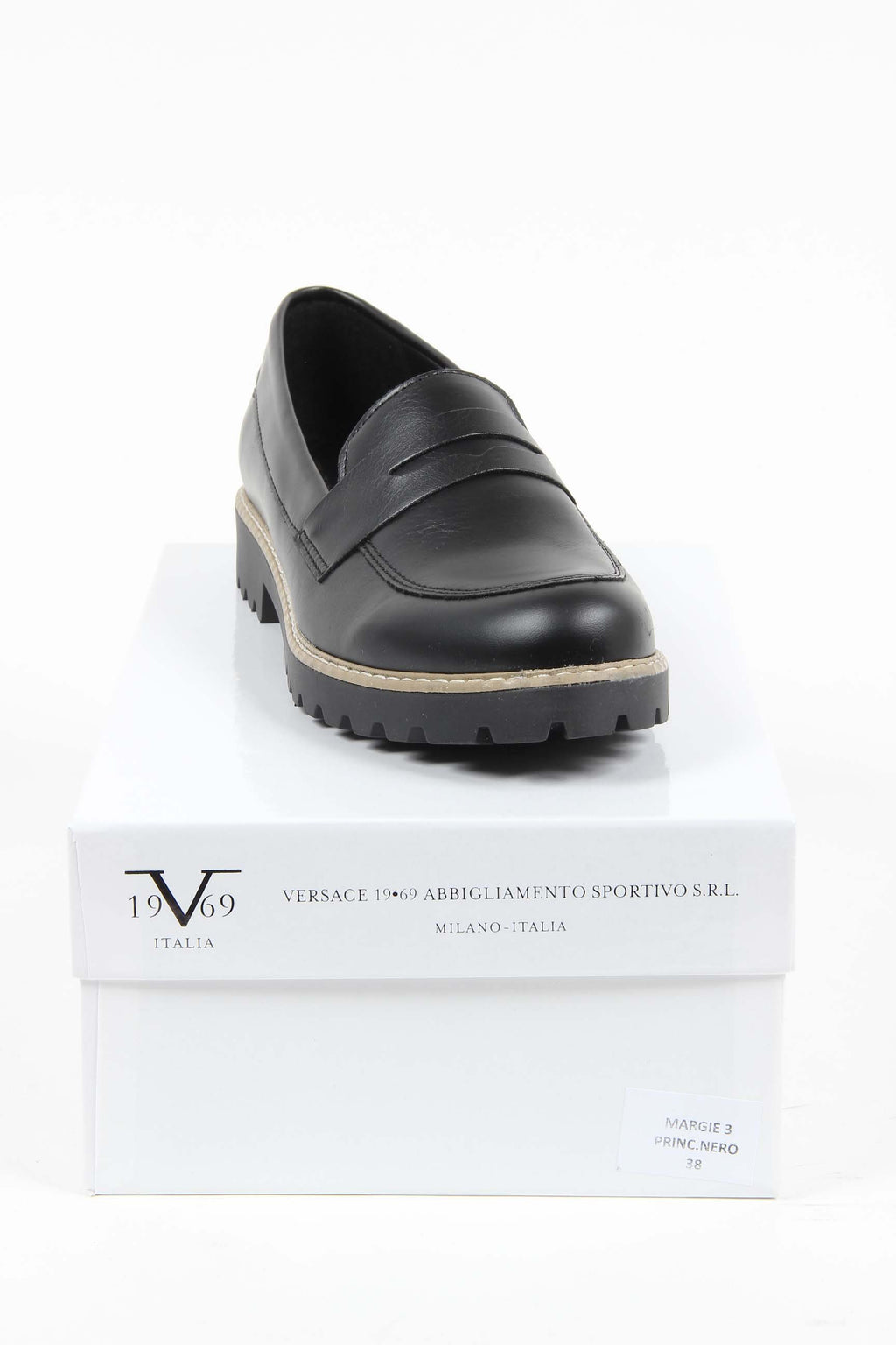 Mocasines italianos para mujer V 1969 MARGIE 3 PRINC. NERO
