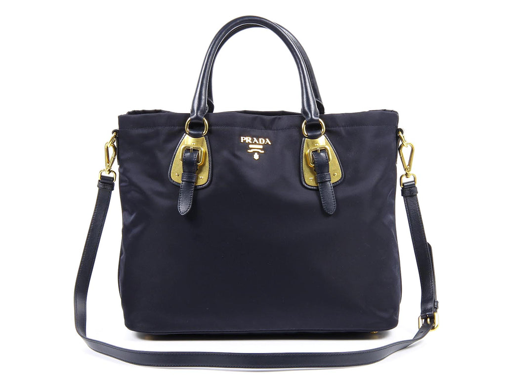 Bolso tote Prada BN1902 Bleu Tessuto Soft Calf