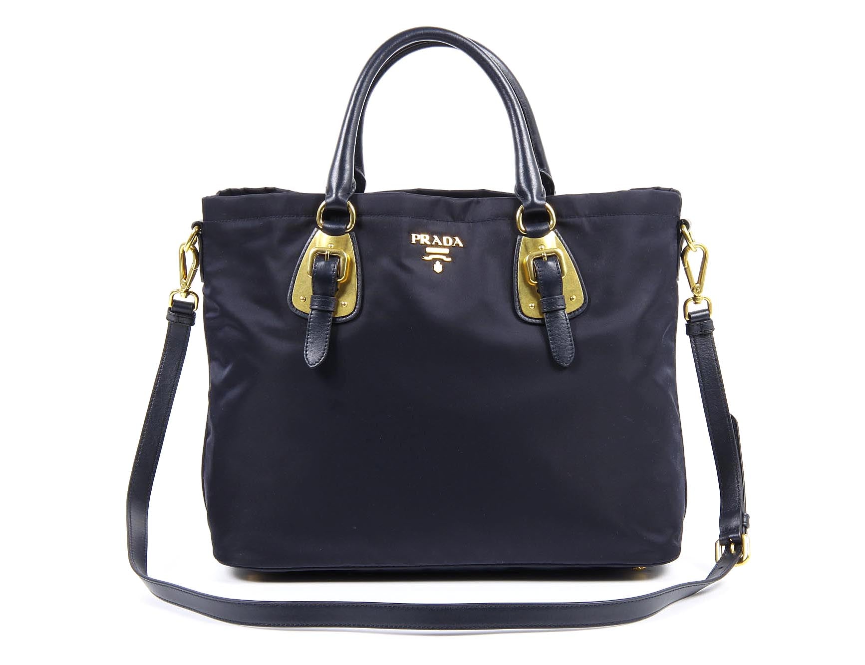 Bolso tote Prada BN1902 Bleu Tessuto Soft Calf