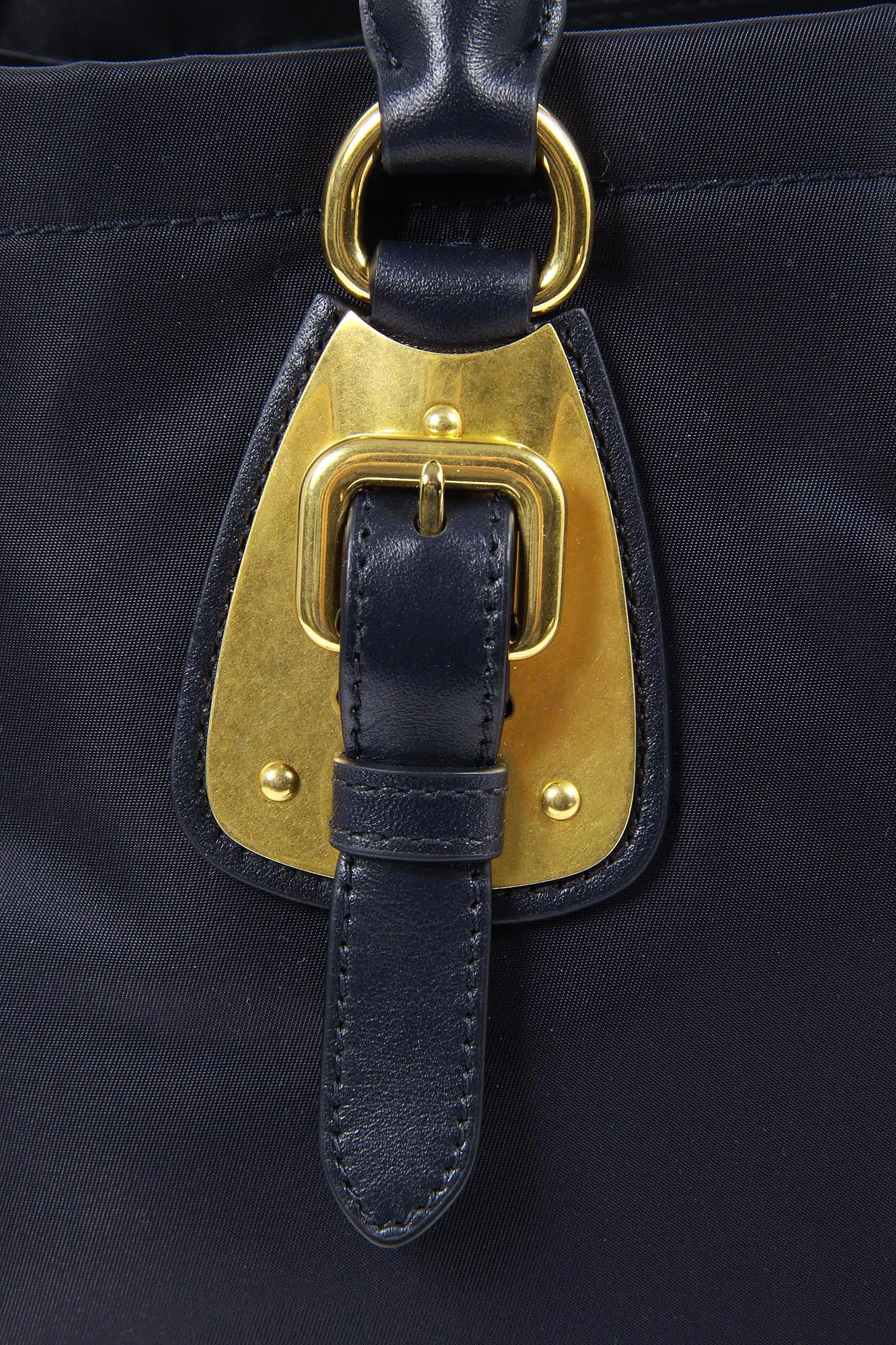 Bolso tote Prada BN1902 Bleu Tessuto Soft Calf