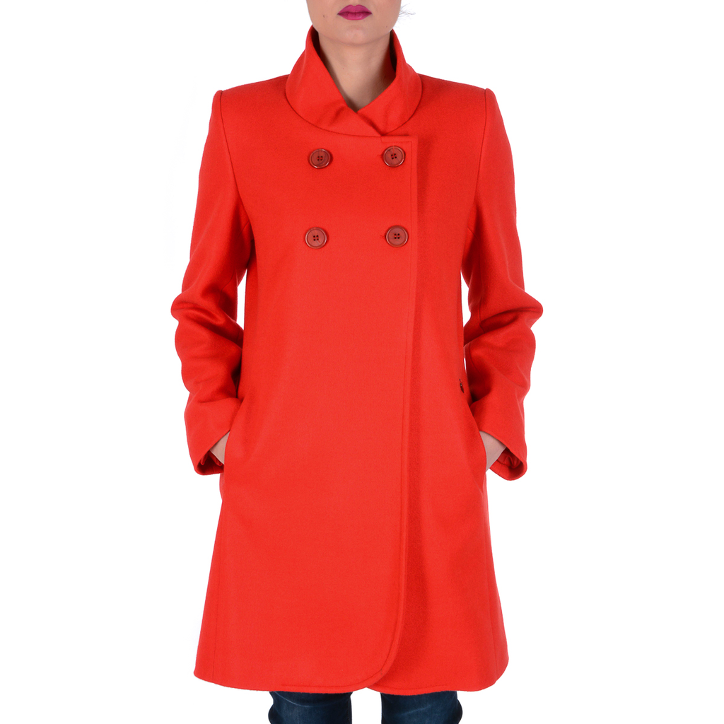 V 1969 Italia Abrigo de mujer Mangas largas Rojo CHEYENNE