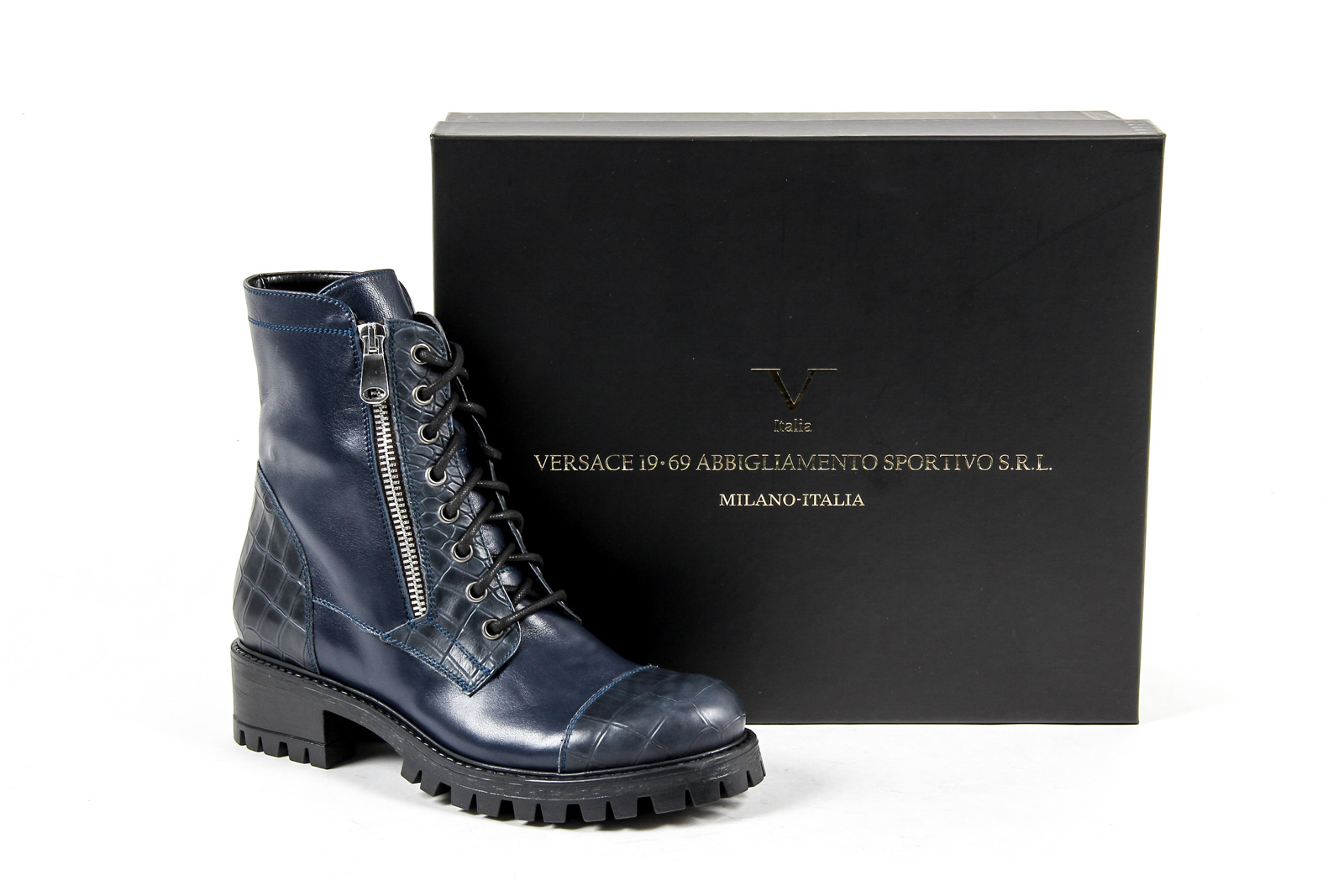 V 1969 Italia Womens Short Boot Blue STONE