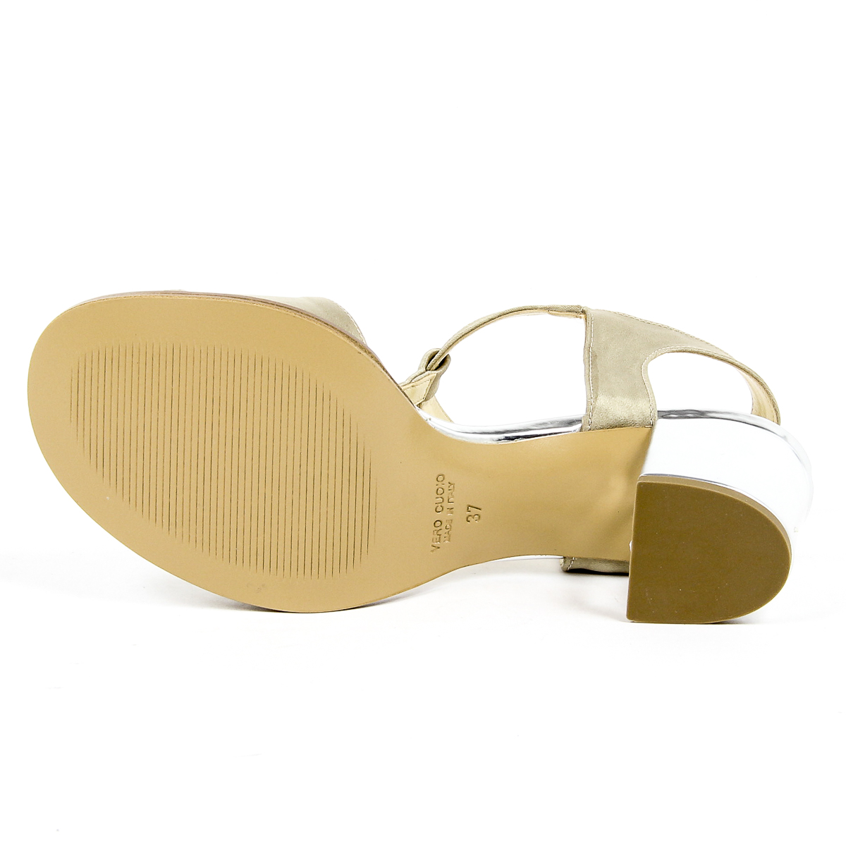 Sandalia V 1969 Italia para mujer color topo IDA