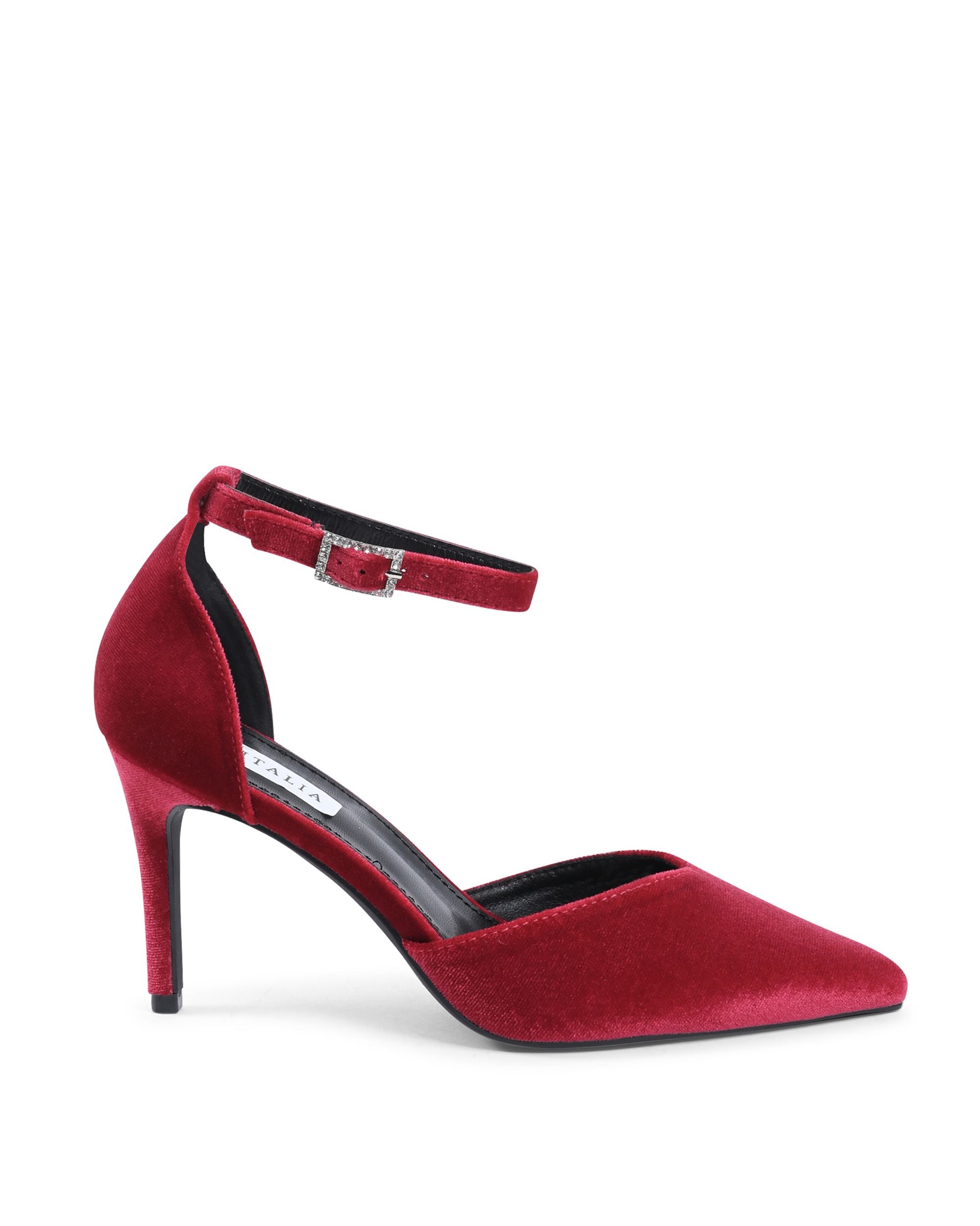 19V69 Italia - Zapatos de salón con tira al tobillo para mujer, color rojo, F0110 ROSSO