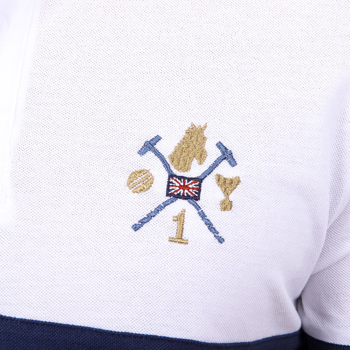 Polo Ufford & Suffolk Polo Club para hombre, manga corta, US002, blanco