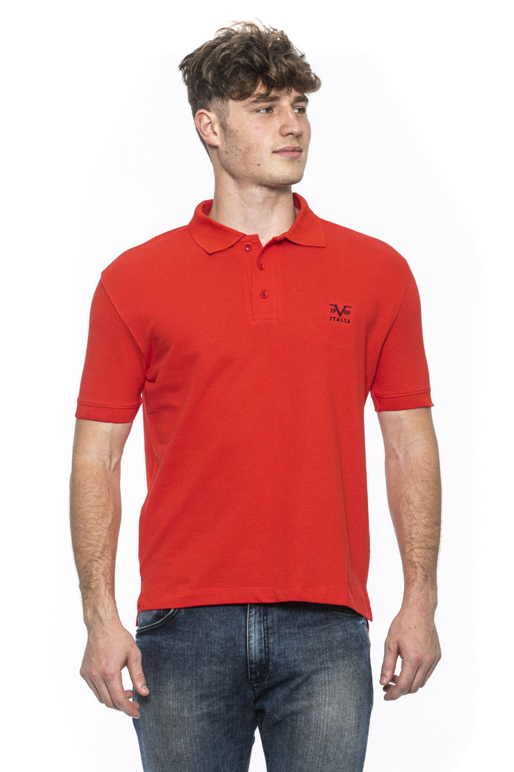 19V69 Italia Polo Hombre Rojo RICAMO ROJO