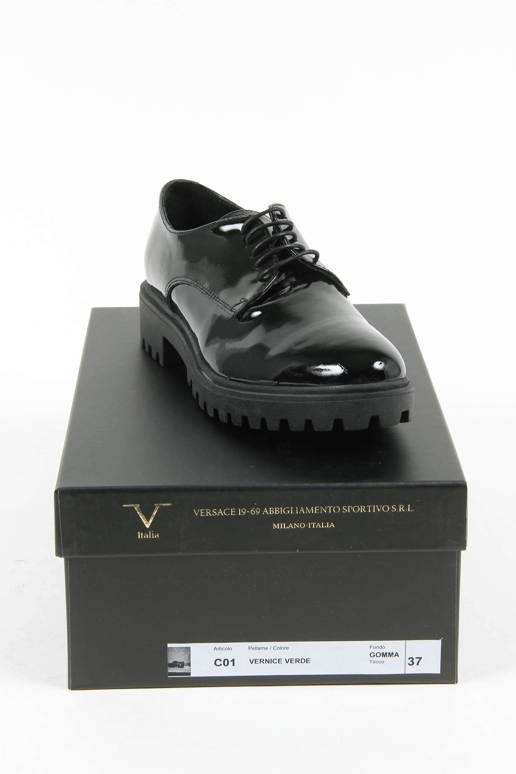 V 1969 Italia Zapato con cordones para mujer C01 VERNICE VERDE
