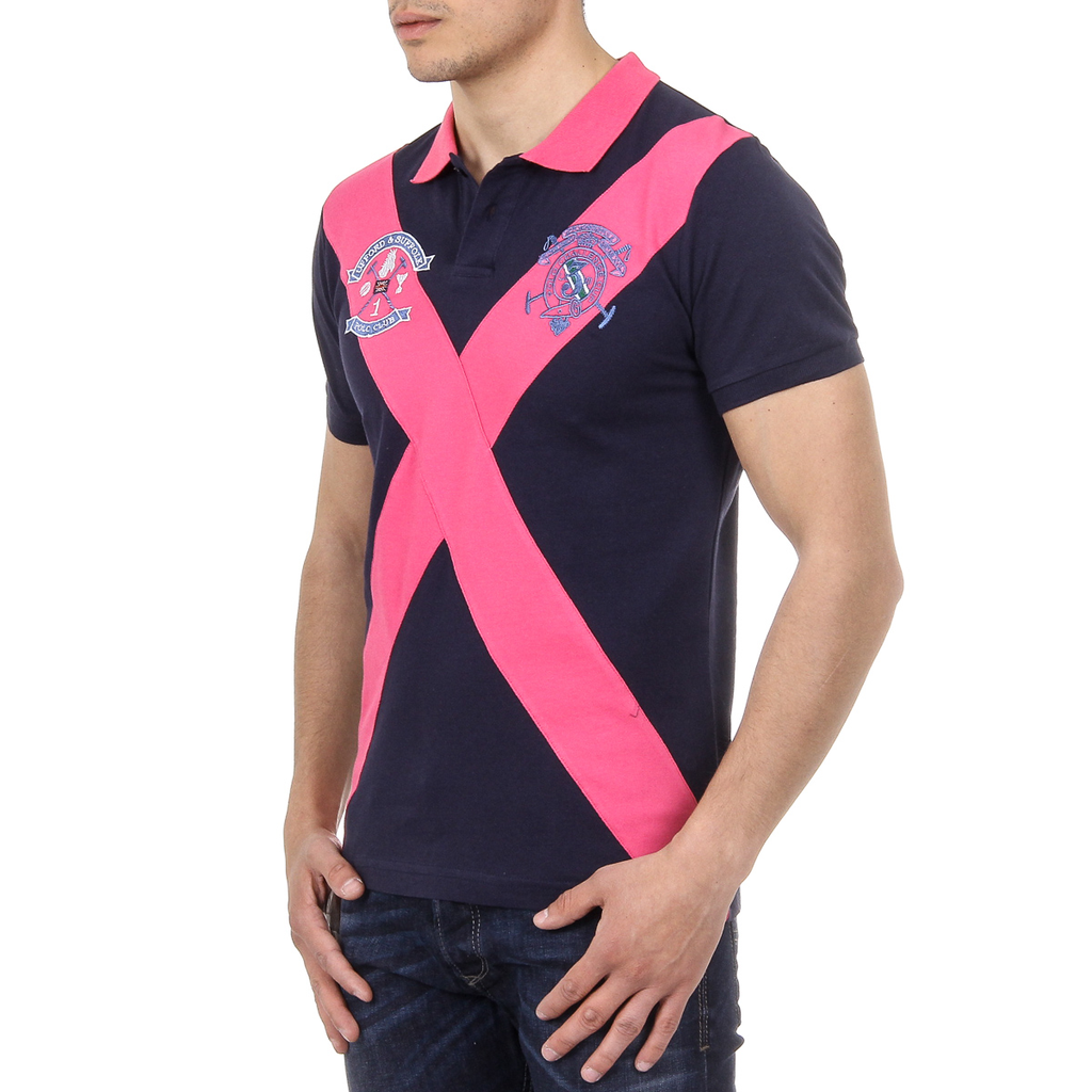 Polo de manga corta para hombre del Ufford & Suffolk Polo Club US003 INDIGO