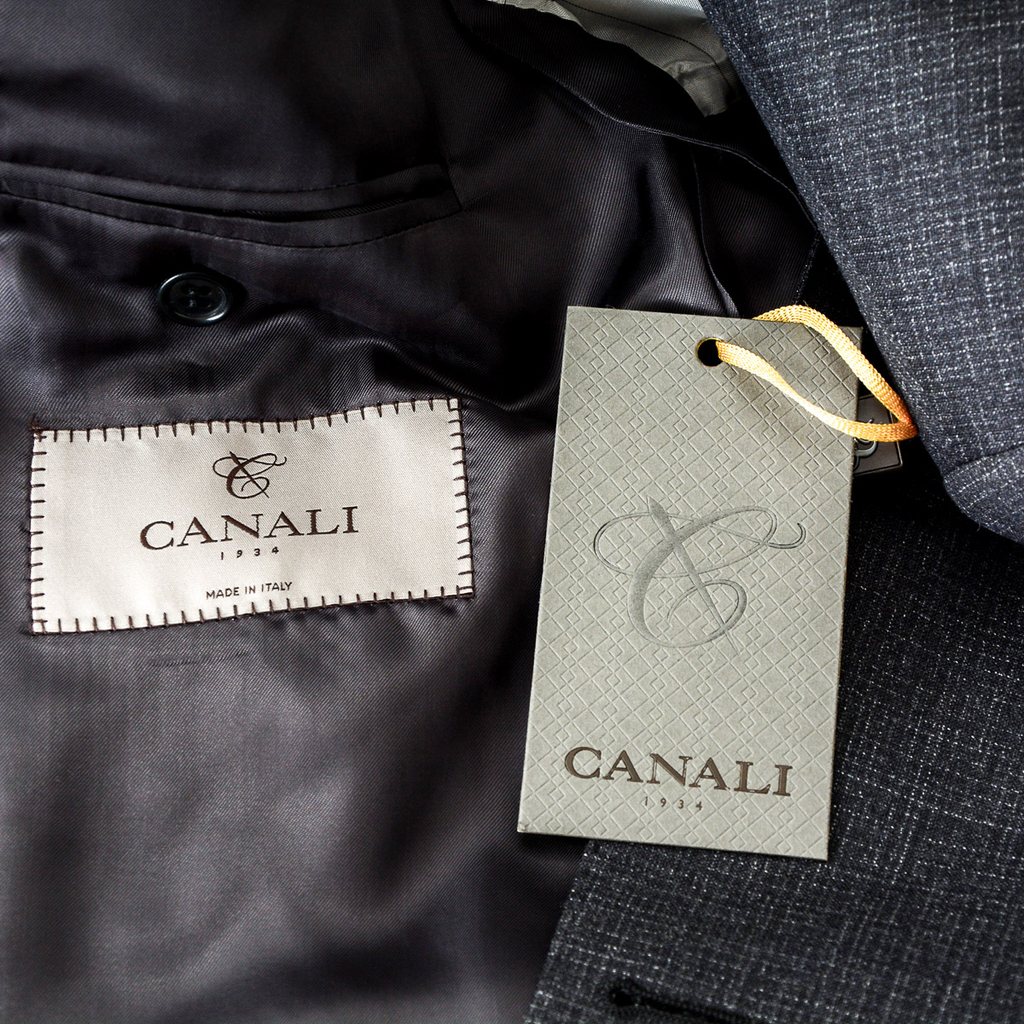 Canali Mens Suit Long Sleeves Dark Grey