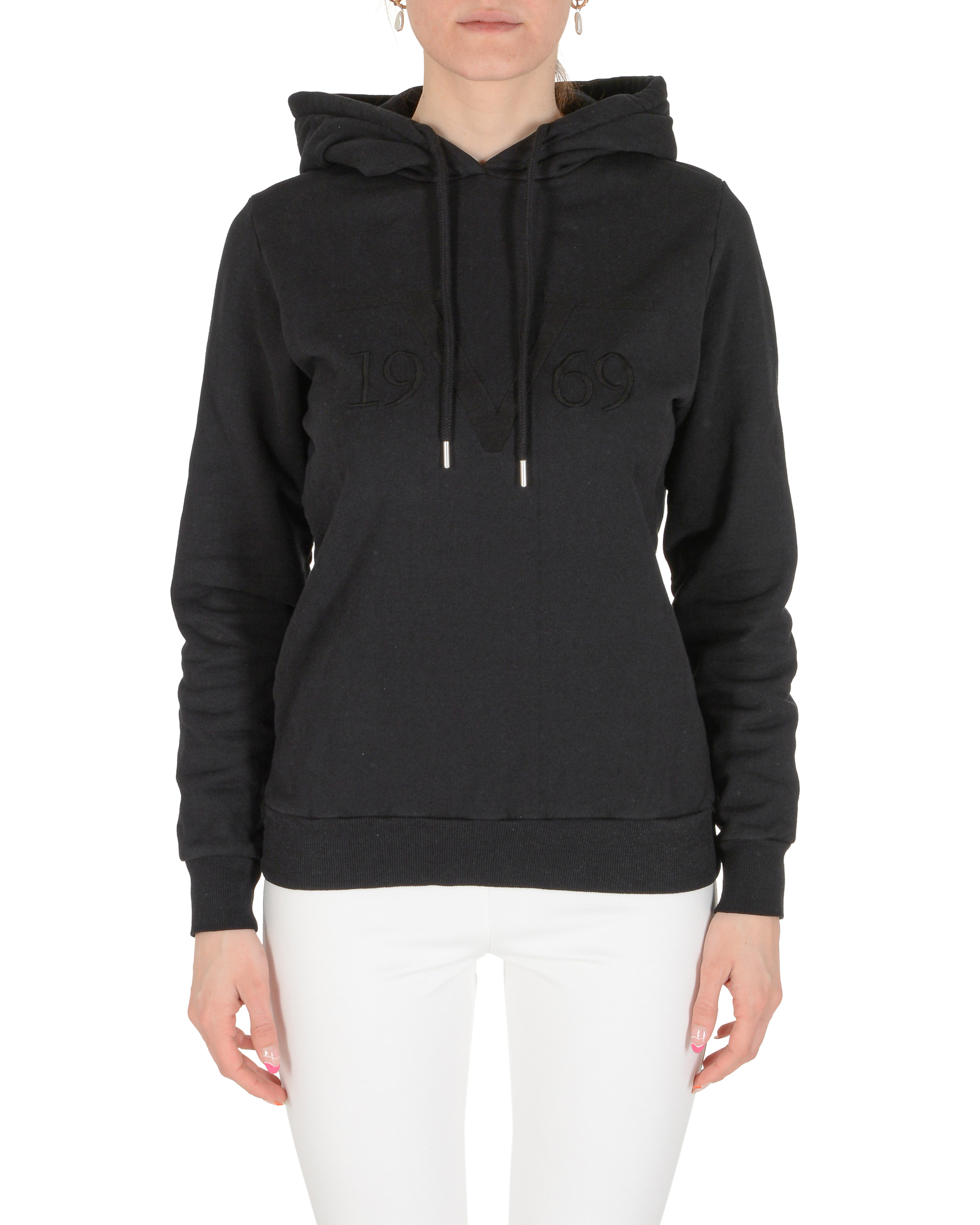 Sudadera con capucha para mujer 19V69 Italia negra BARBARA BLACK