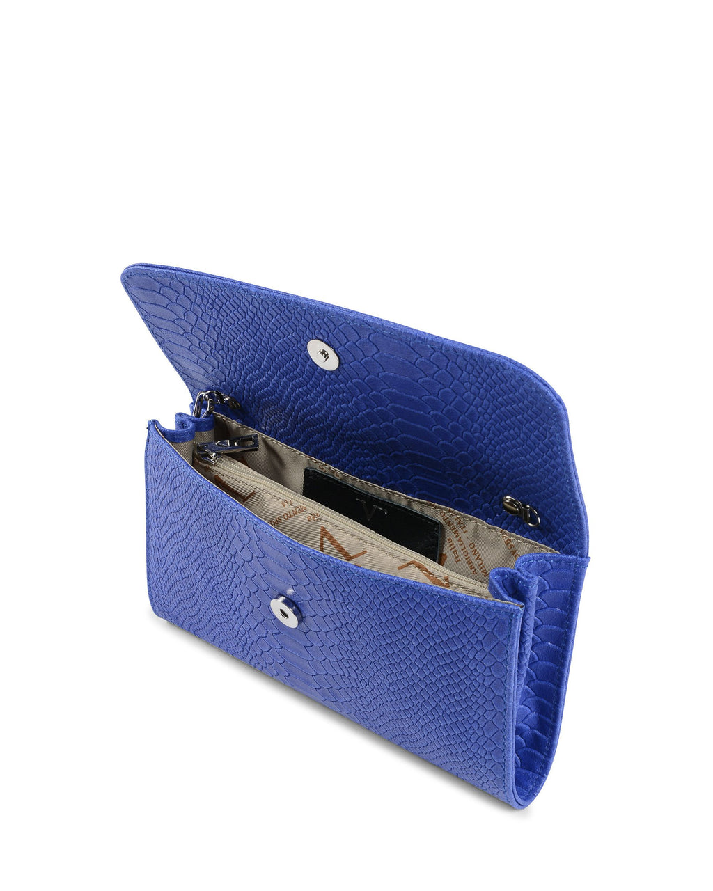 V Italia Womens Handbag Blue V1513 PITONE STAMPATO BLUE