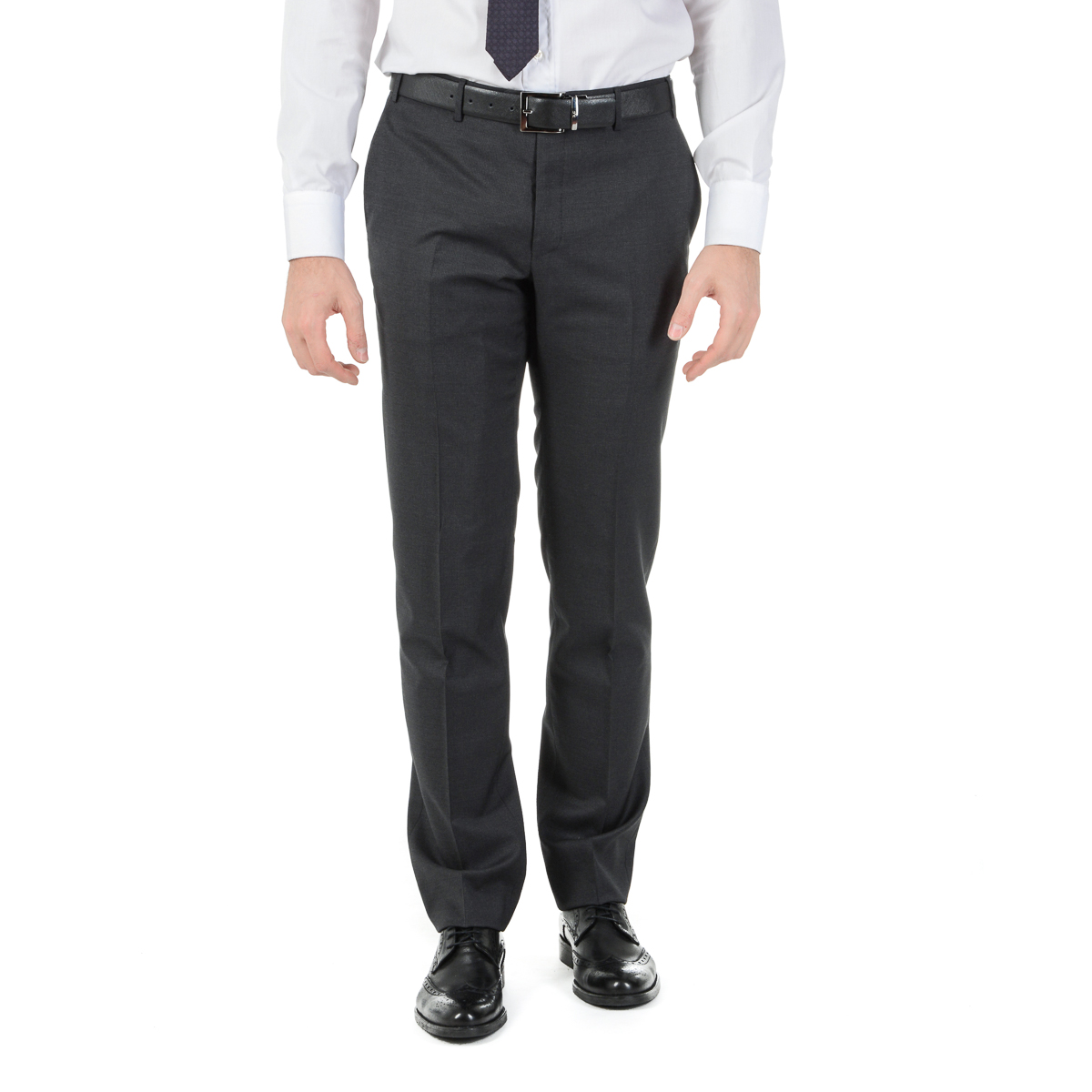 Corneliani Mens Suit Long Sleeves Dark Grey Super 130's