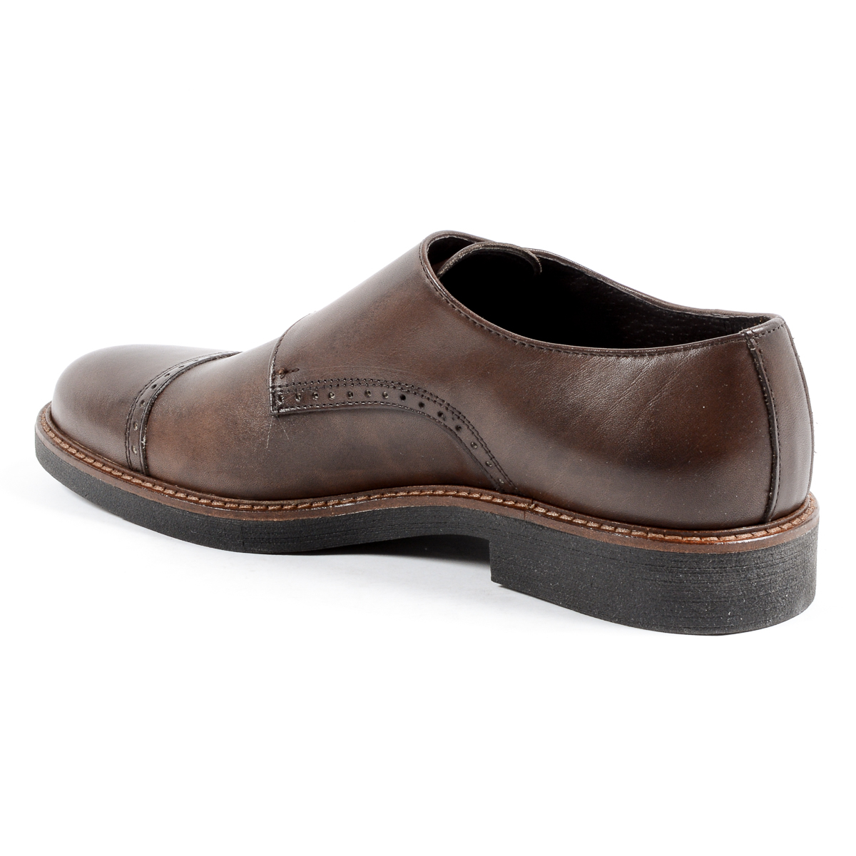 Andrew Charles Mens Monk Strap Shoe Brown KURT