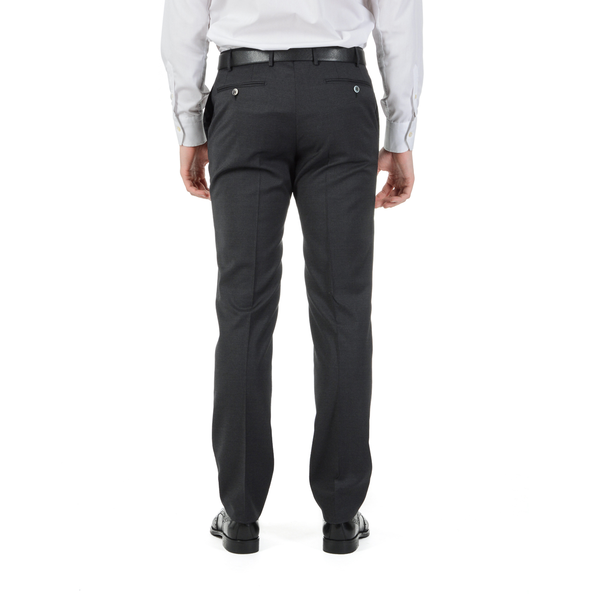 Corneliani Mens Suit Long Sleeves Dark Grey Super 130's