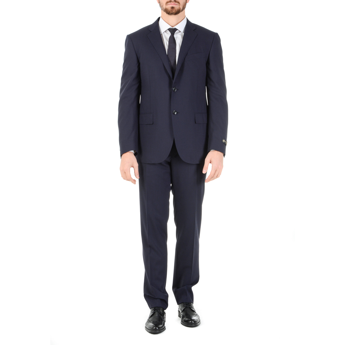 Traje Corneliani para hombre, manga larga, azul oscuro, talla Super 140