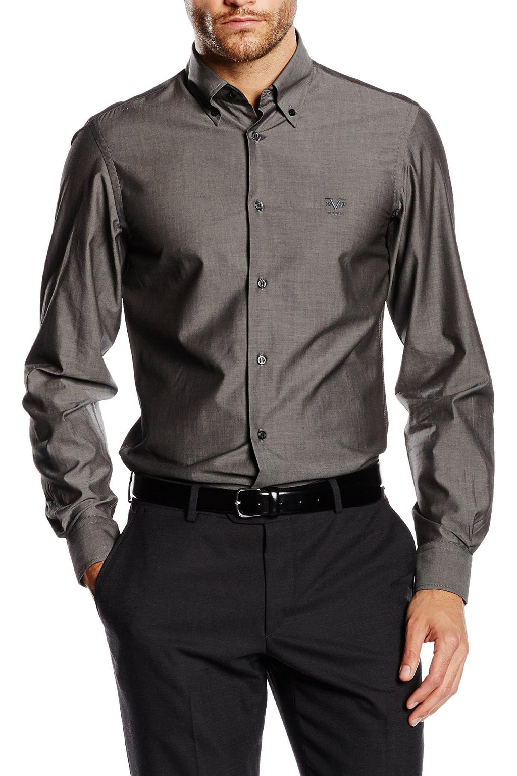 Camisa de cuello abotonado ajustada para hombre V 1969 Italia SBD33