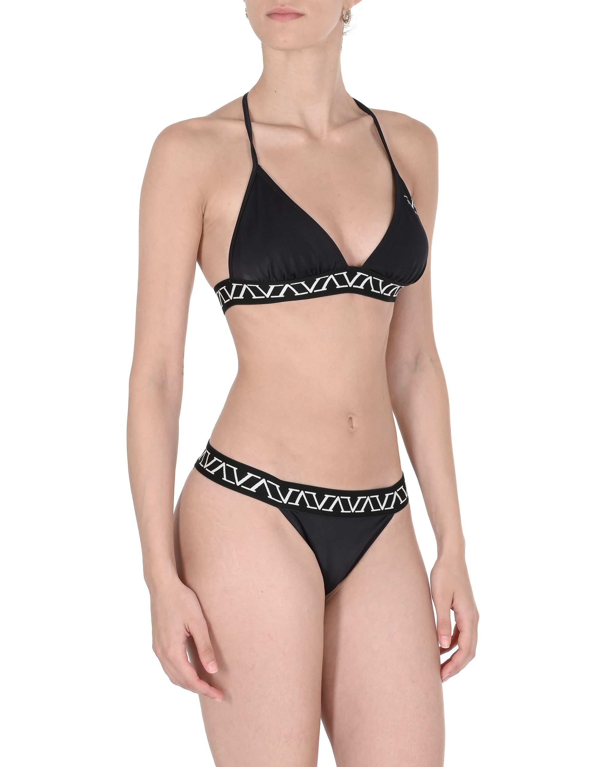 19V69 Italia Womens Swimwear Elastic Tape Bottom VSC1WBT05 BLACK