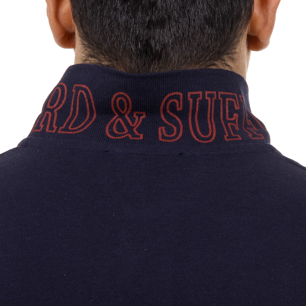 Polo Ufford & Suffolk Polo Club para hombre, manga corta, US005, azul marino