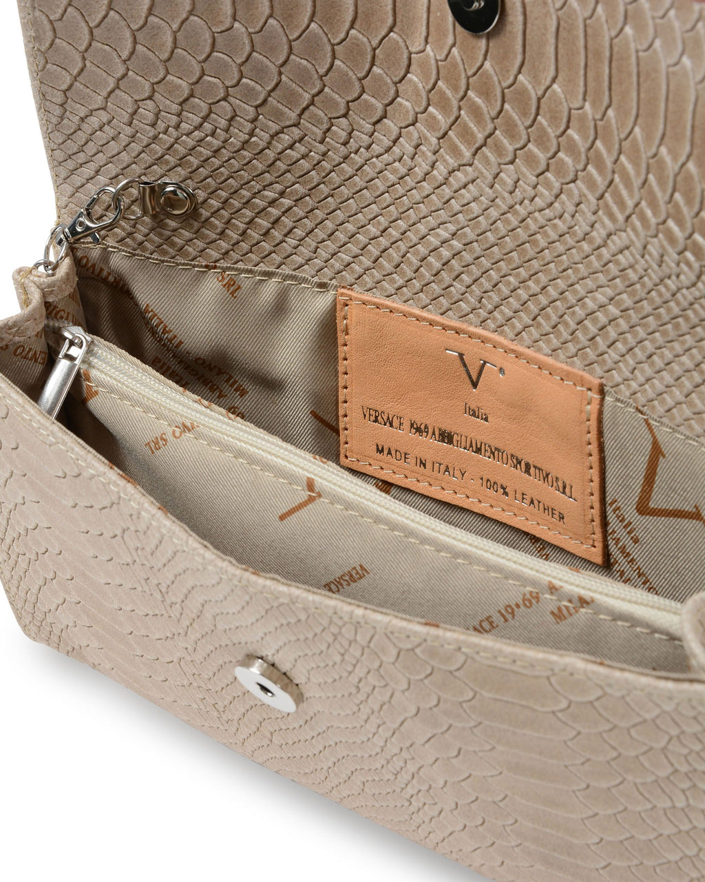 V Italia Womens Shoulder Bag Taupe V1513 PITONE STAMPATO TAUPE