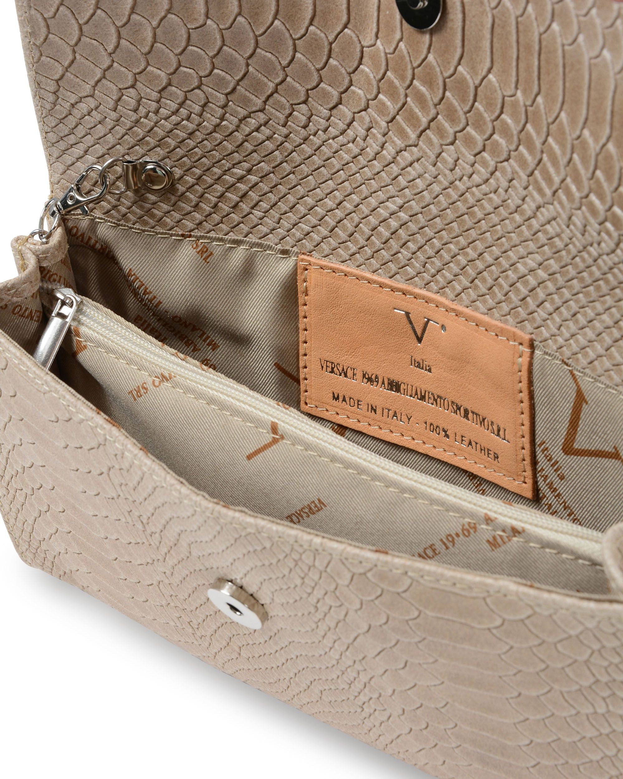 V Italia Womens Shoulder Bag Taupe V1513 PITONE STAMPATO TAUPE