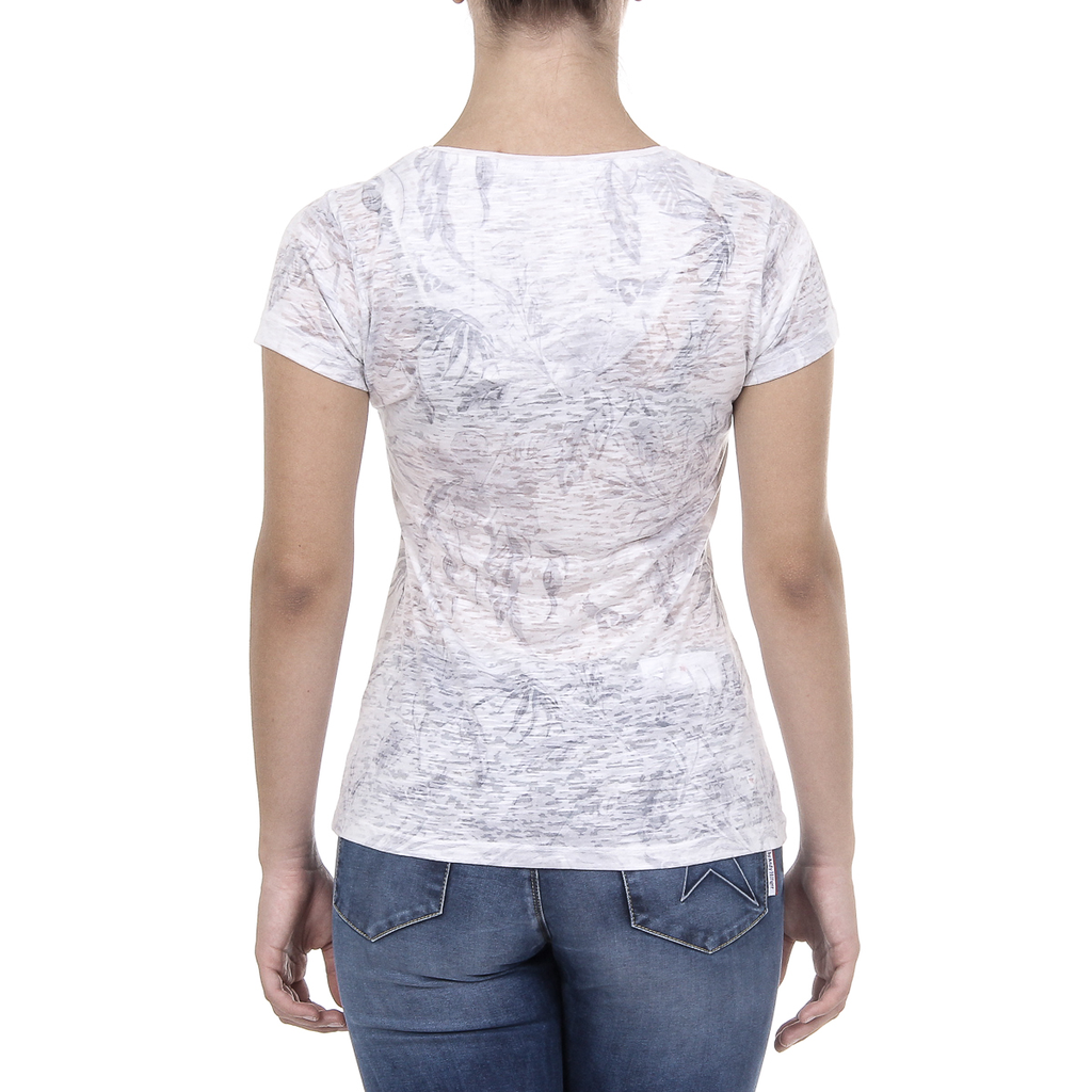 Andrew Charles Womens T-shirt Short Sleeves V-Neck White ALEXA