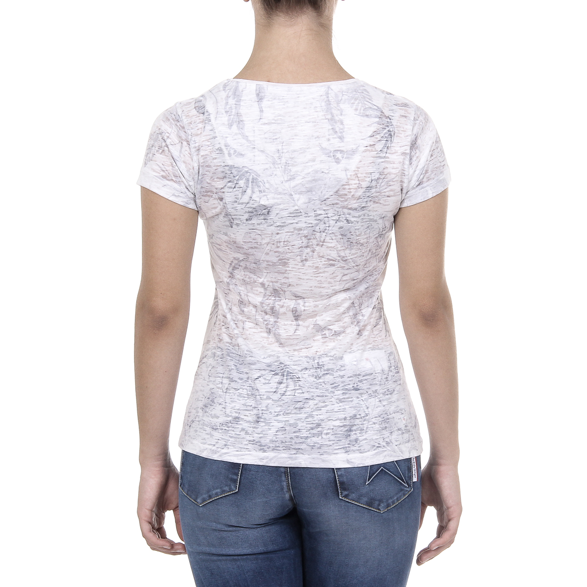 Andrew Charles Womens T-shirt Short Sleeves V-Neck White ALEXA
