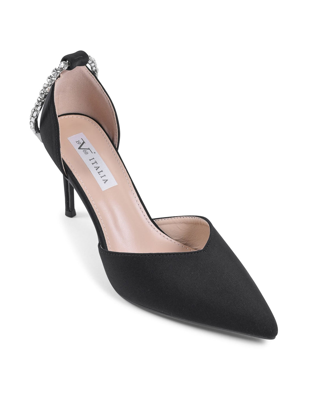 19V69 Italia - Zapatos de salón con tira al tobillo para mujer, color negro, F2929 NERO