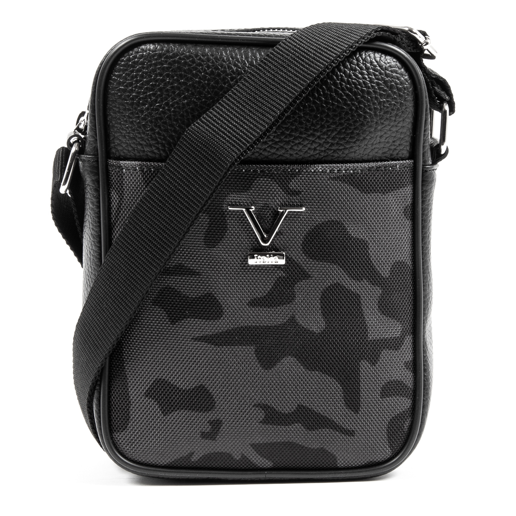 V 1969 Italia Mens Shoulder Bag Black MILITARY