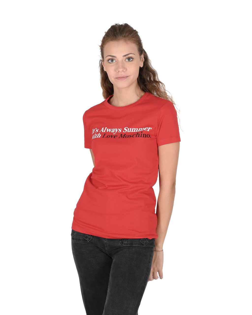 Camiseta de mujer Love Moschino W 4 F73 2N M 3876 O97 ROJO